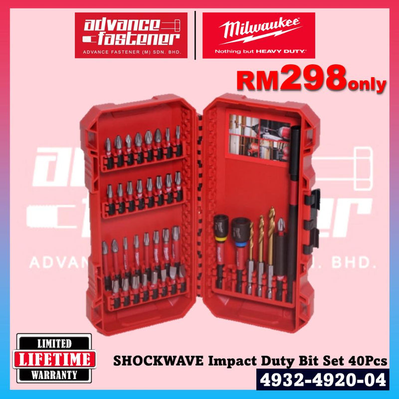 Milwaukee Accessories 4932-4920-04 SHOCKWAVE Impact Duty Bit Set 40Pcs
