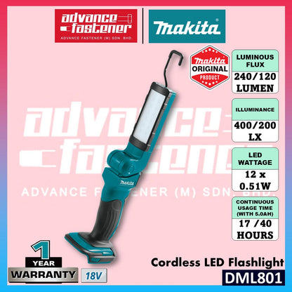 Makita DML801 / DEADML801 18V Cordless LED Flashlight