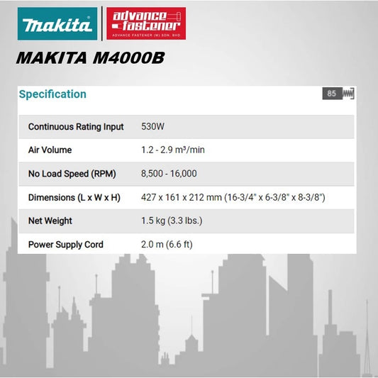 Makita MT Series M4000B / M4000G Blower