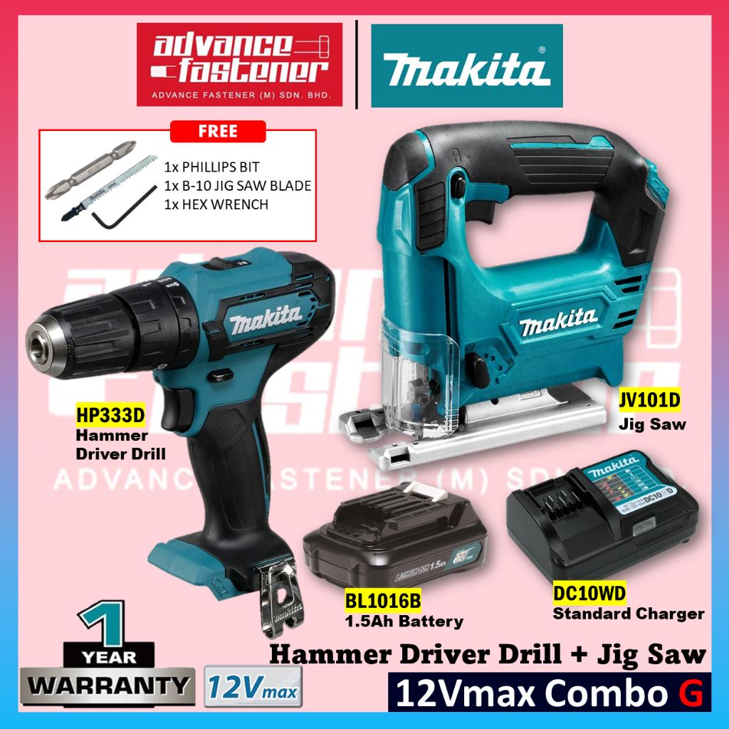 *Super Value* Makita 12Vmax Cordless Combo G ( HP333D Cordless Hammer Driver Drill + JV101D Cordless Jig Saw )
