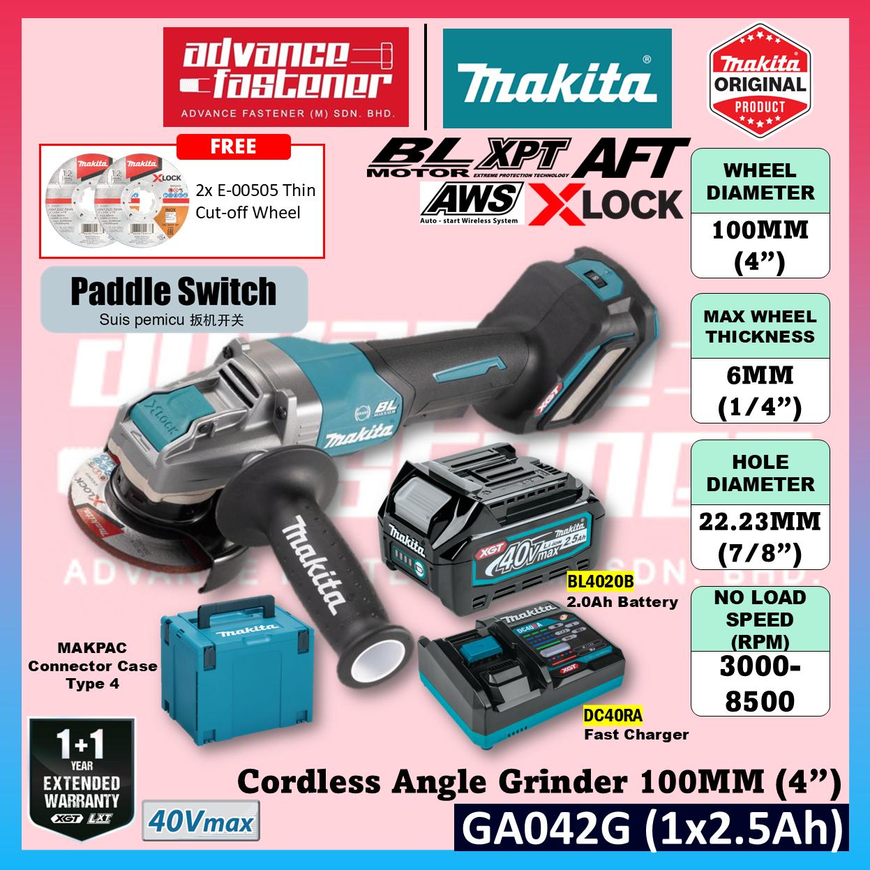 Makita GA042GM201 / GA042GD201 / GA042GZ 40Vmax Cordless Angle Grinder 100MM (4") ( GA042 )