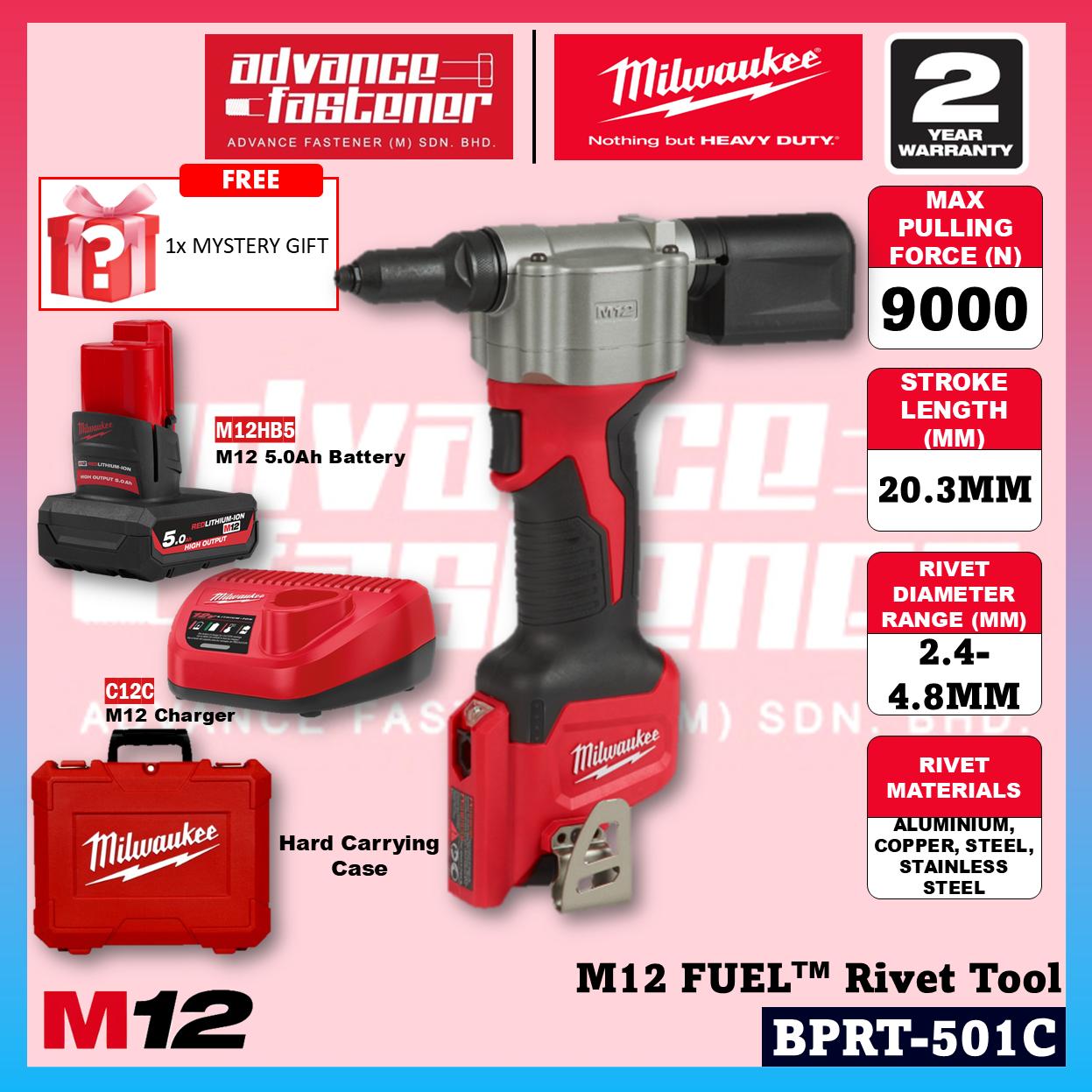 Ready Stock | Original Milwaukee BPRT-201C / BPRT-0C M12 Rivet Tool