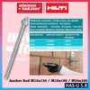 HILTI HAS-U 5.8 Anchor Rod M10 x 130 / M16 x 190 / M24 x 300 (5.8 Carbon Steel, Zinc-Plated)