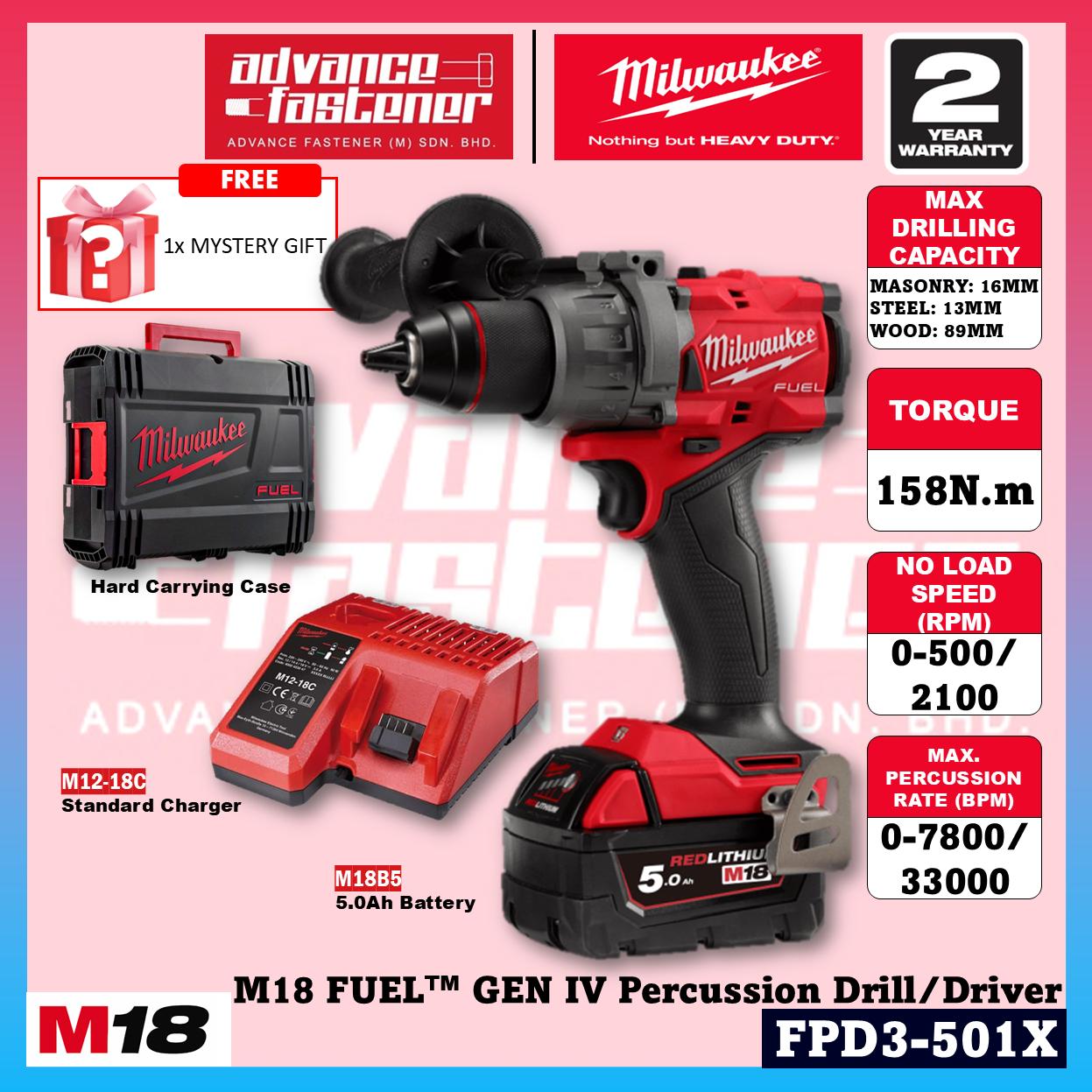 Milwaukee FPD3-502X / FPD3-0X0 M18 FUEL Gen IV Percussion Drill / Driver 13MM ( FPD3 )