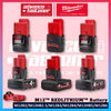 MILWAUKEE M12 Batteries And Chargers For 2.0Ah / 3.0Ah / 4.0Ah / 6.0Ah RED-LITHIUM-ION Battery