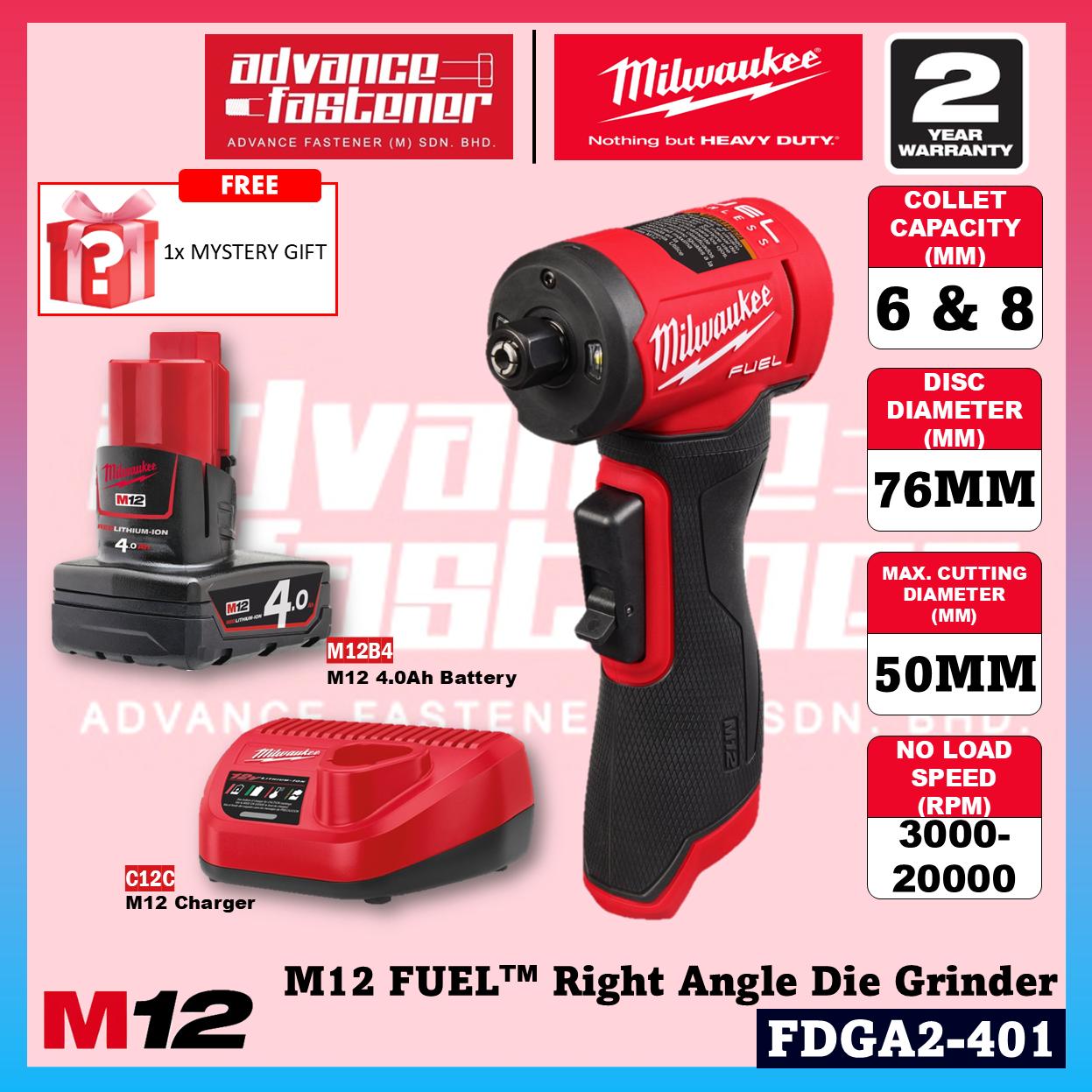 Milwaukee FDGA2-501 / FDGA2-0 M12 FUEL Right Angle Die Grinder with Variable Speed