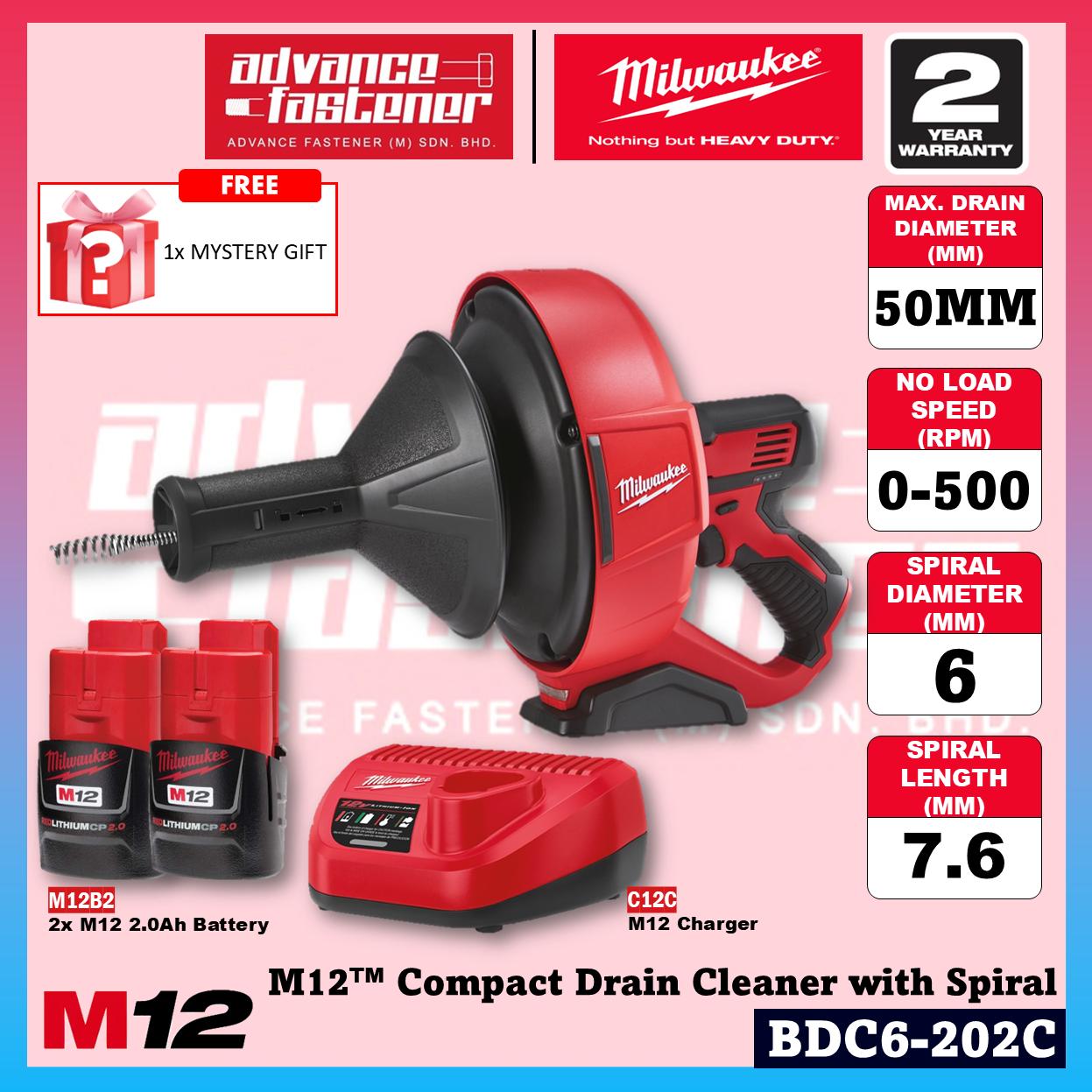 Milwaukee BDC6-202C / BDC6-0C M12 Compact Drain Cleaner w/ Spiral Diameter 6MM