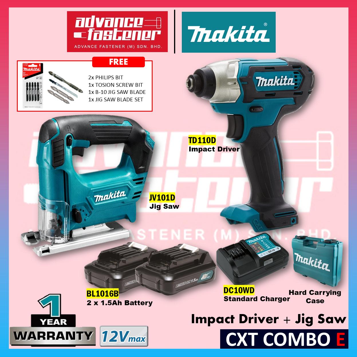 *LIMITED OFFER* MAKITA 12Vmax Cordless Combo Set ( DF333DZ Cordless  Driver Drill / TD110DZ Cordless Impact Driver / HR166DZ Brushless Rotary Hammer / JV101DZ Cordless Jig Saw / JR105DZ Cordless Recipro Saw )