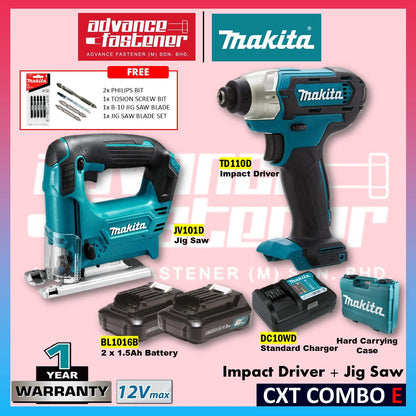 *LIMITED OFFER* MAKITA 12Vmax Cordless Combo Set ( DF333DZ Cordless  Driver Drill / TD110DZ Cordless Impact Driver / HR166DZ Brushless Rotary Hammer / JV101DZ Cordless Jig Saw / JR105DZ Cordless Recipro Saw )