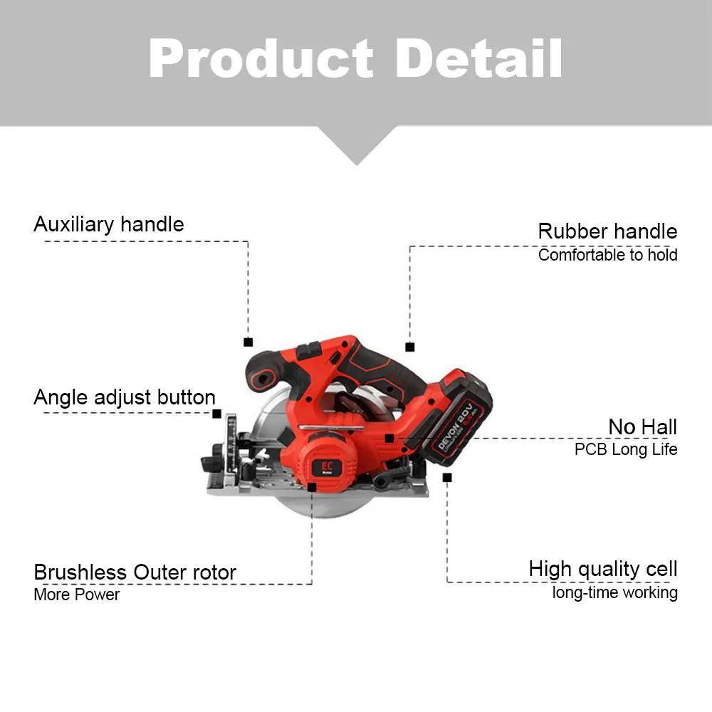 Devon 5419-Li-20 / 5419-Li-20CS185 20V Cordless Circular Saw 185MM (7-1/4")