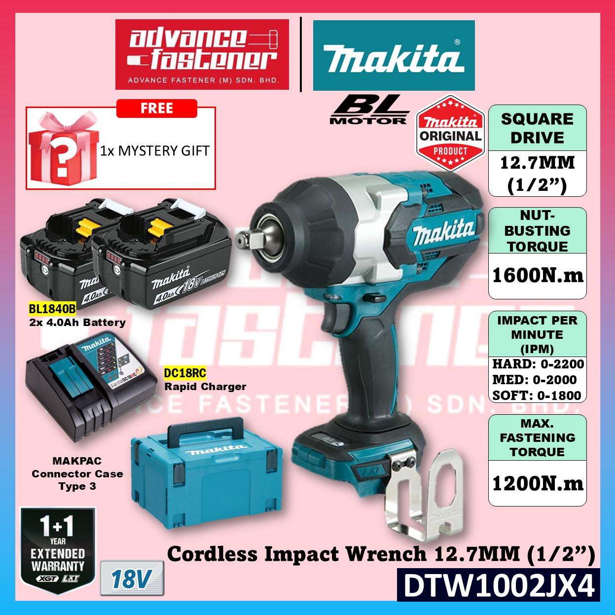 Makita DTW1002JX2 / DTW1002JX3 / DTW1002JX4 / DTW1002RFJ / DTW1002ZX2 18V Cordless Impact Wrench 12.7MM (1/2")