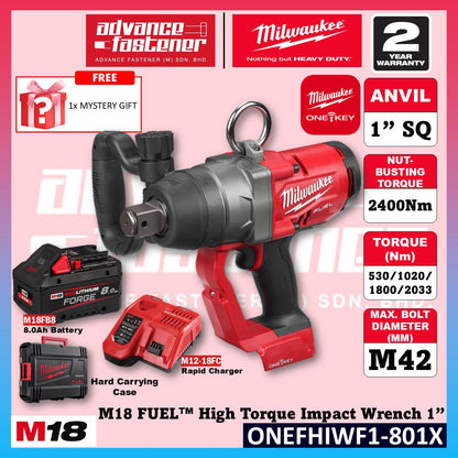 Milwaukee ONEFHIWF1-0X0 M18 FUEL High Torque Impact Wrench 1" 2400Nm ( ONE-KEY )