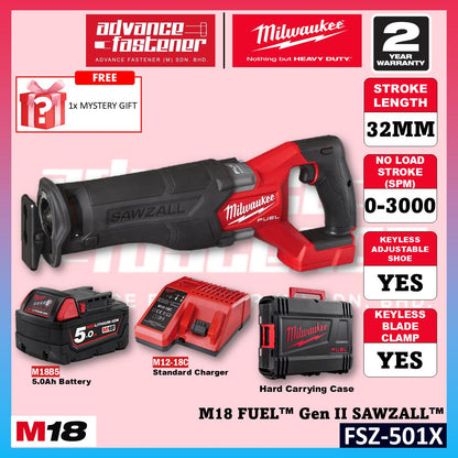 Milwaukee FSZ-502X / FSZ-0X0 M18 FUEL Gen II SAWZALL Reciprocating Saw