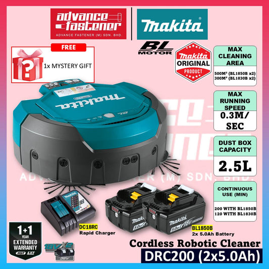 Makita DRC200 / DRC200Z 18V x2 Cordless Robotic Cleaner