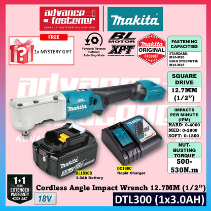 Makita DTL300 / DTL300Z 18V Cordless Angle Impact Wrench 12.7MM (1/2") (Brushless)