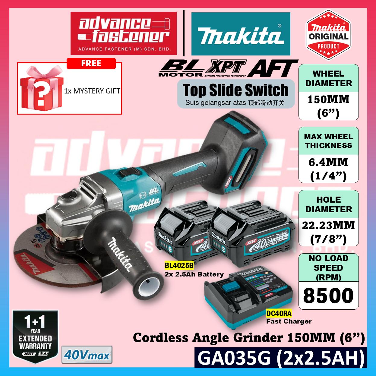 MAKITA GA035GZ 40Vmax Cordless Angle Grinder 150MM ( 6" ) ( Top Slide Switch )