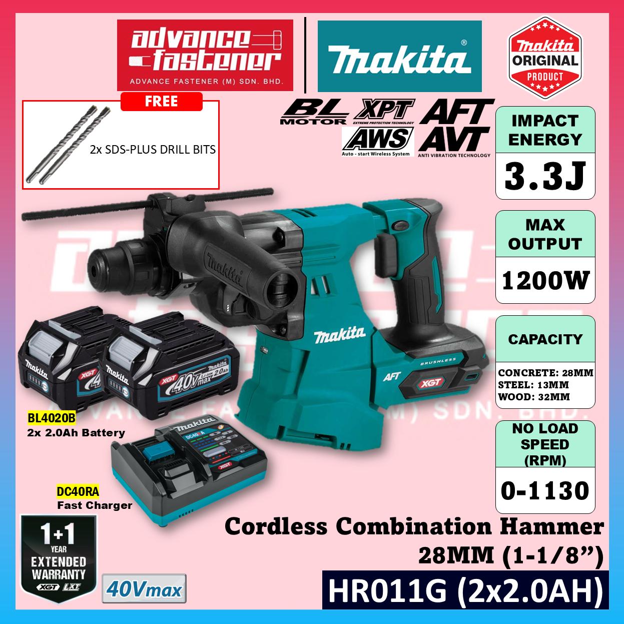 MAKITA HR011GM202 / HR011GZ 40Vmax Cordless 3-Modes Combination Hammer 28MM (1-1/8")