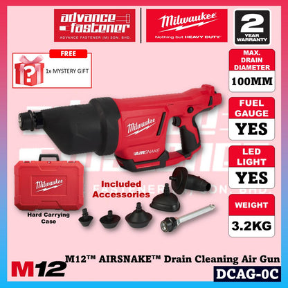 Milwaukee DCAG-251C / DCAG-0 M12 AIRSNAKE Drain Cleaning Air Gun