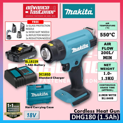 MAKITA DHG180ZK / DHG180 18V Cordless Heat Gun