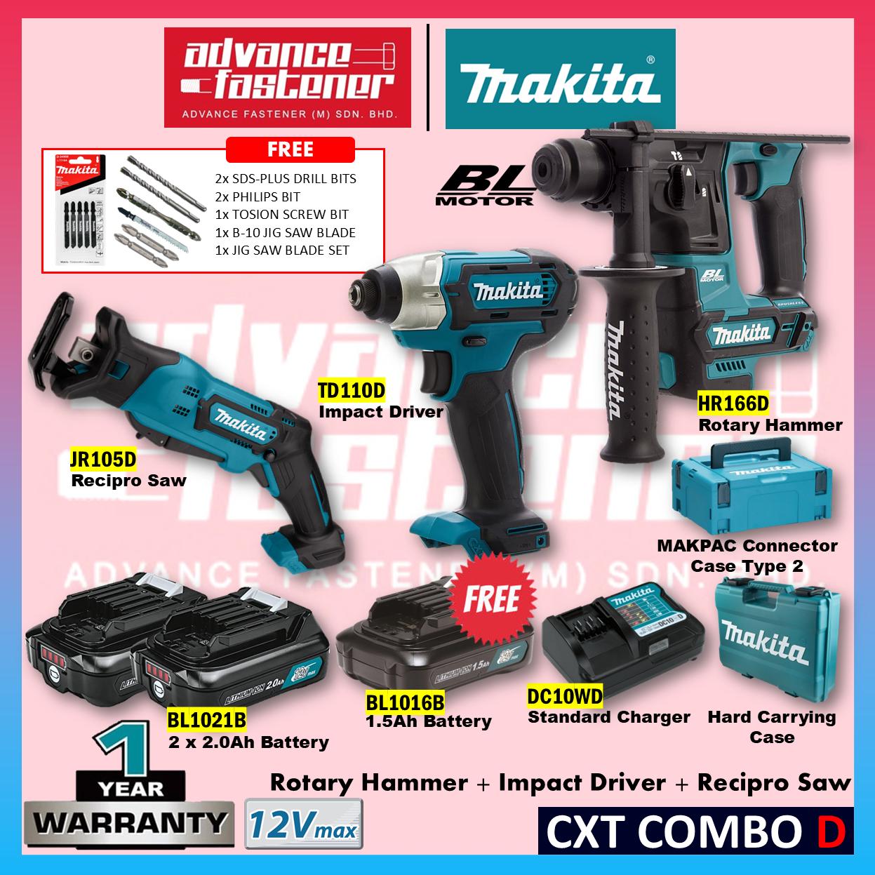 *LIMITED OFFER* MAKITA 12Vmax Cordless Combo Set ( DF333DZ Cordless  Driver Drill / TD110DZ Cordless Impact Driver / HR166DZ Brushless Rotary Hammer / JV101DZ Cordless Jig Saw / JR105DZ Cordless Recipro Saw )