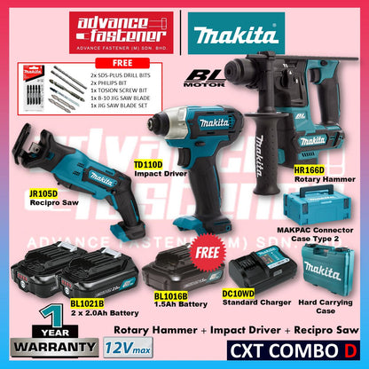 *LIMITED OFFER* MAKITA 12Vmax Cordless Combo Set ( DF333DZ Cordless  Driver Drill / TD110DZ Cordless Impact Driver / HR166DZ Brushless Rotary Hammer / JV101DZ Cordless Jig Saw / JR105DZ Cordless Recipro Saw )