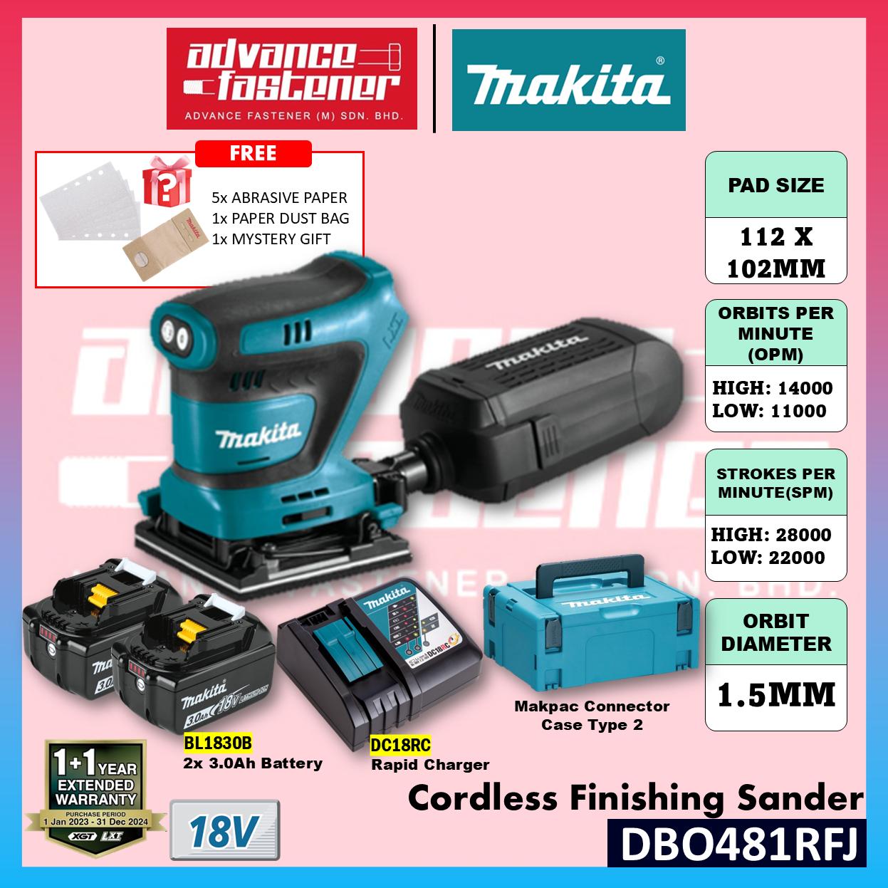 Makita 18V LXT Cordless Combo ( DBO481 Finishing Sander / DBO180 Random Orbit Sander )