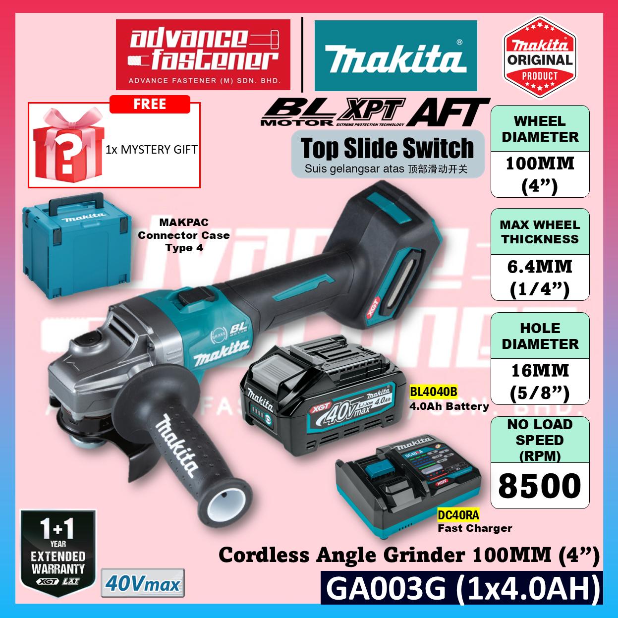 MAKITA GA003GM201 / GA003GD201 / GA003GZ 40Vmax Cordless Angle Grinder 100MM (4")