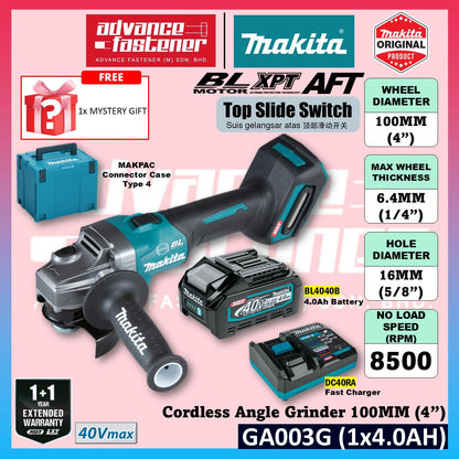 MAKITA GA003GM201 / GA003GD201 / GA003GZ 40Vmax Cordless Angle Grinder 100MM (4")