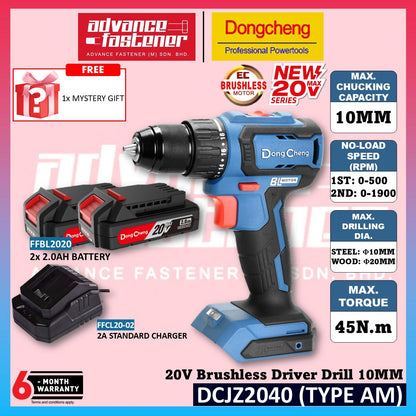 DONG CHENG DCKIT48AM 20V Cordless Brushless Combo Kit ( DCJZ2040 20V Cordless Brushless Driver Drill + DCPL165 20V Cordless Brushless Impact Driver )