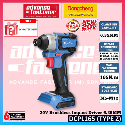 DONG CHENG DCKIT48AM 20V Cordless Brushless Combo Kit ( DCJZ2040 20V Cordless Brushless Driver Drill + DCPL165 20V Cordless Brushless Impact Driver )