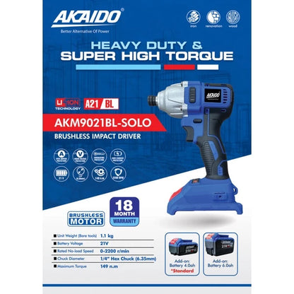 Akaido CBCS165-A1266 MEGA SAVE COMBO 21V ( AKCS165BL Circular Saw / AKM9021BL Impact Driver & AK21BL Impact Drill )