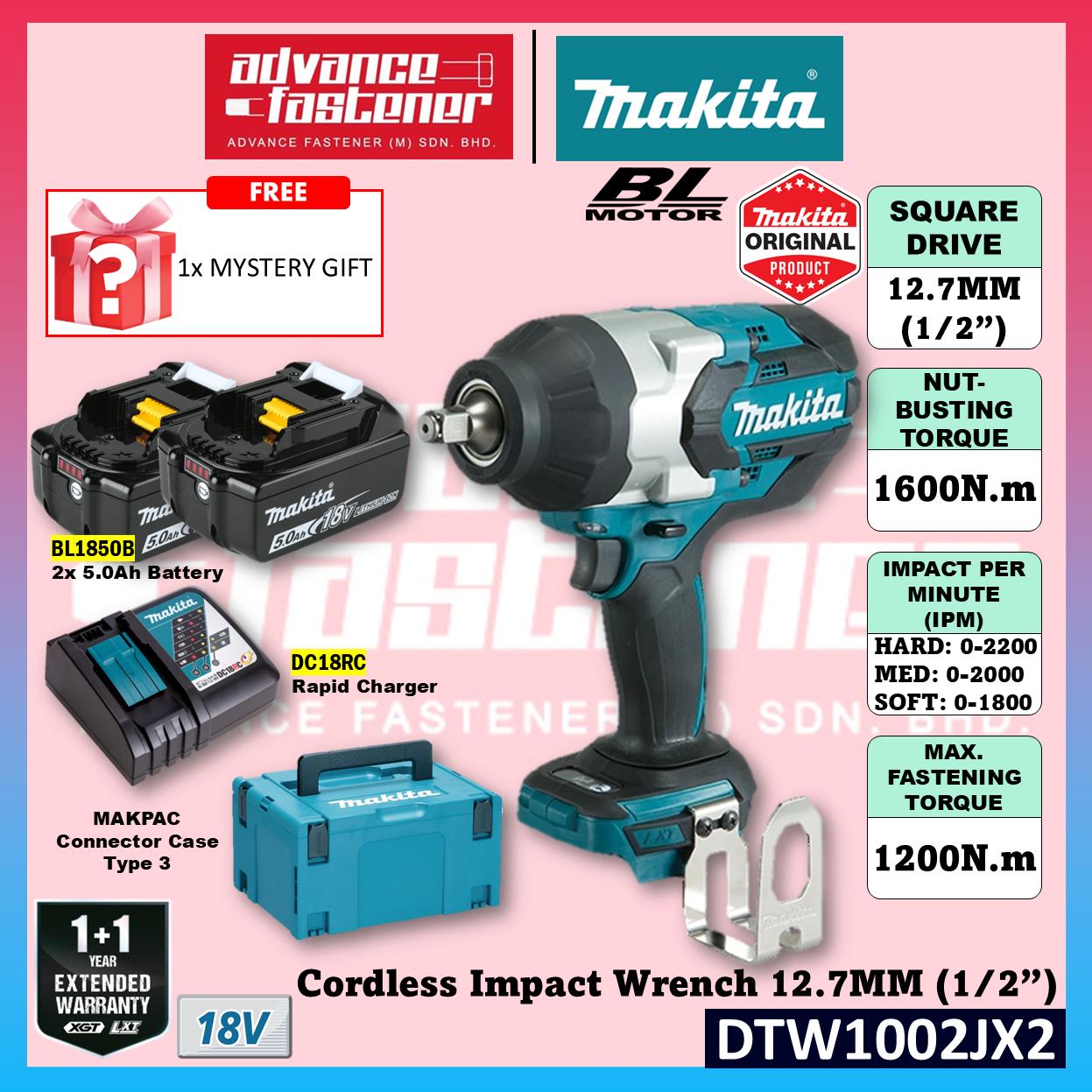 Makita DTW1002JX2 / DTW1002JX3 / DTW1002JX4 / DTW1002RFJ / DTW1002ZX2 18V Cordless Impact Wrench 12.7MM (1/2")