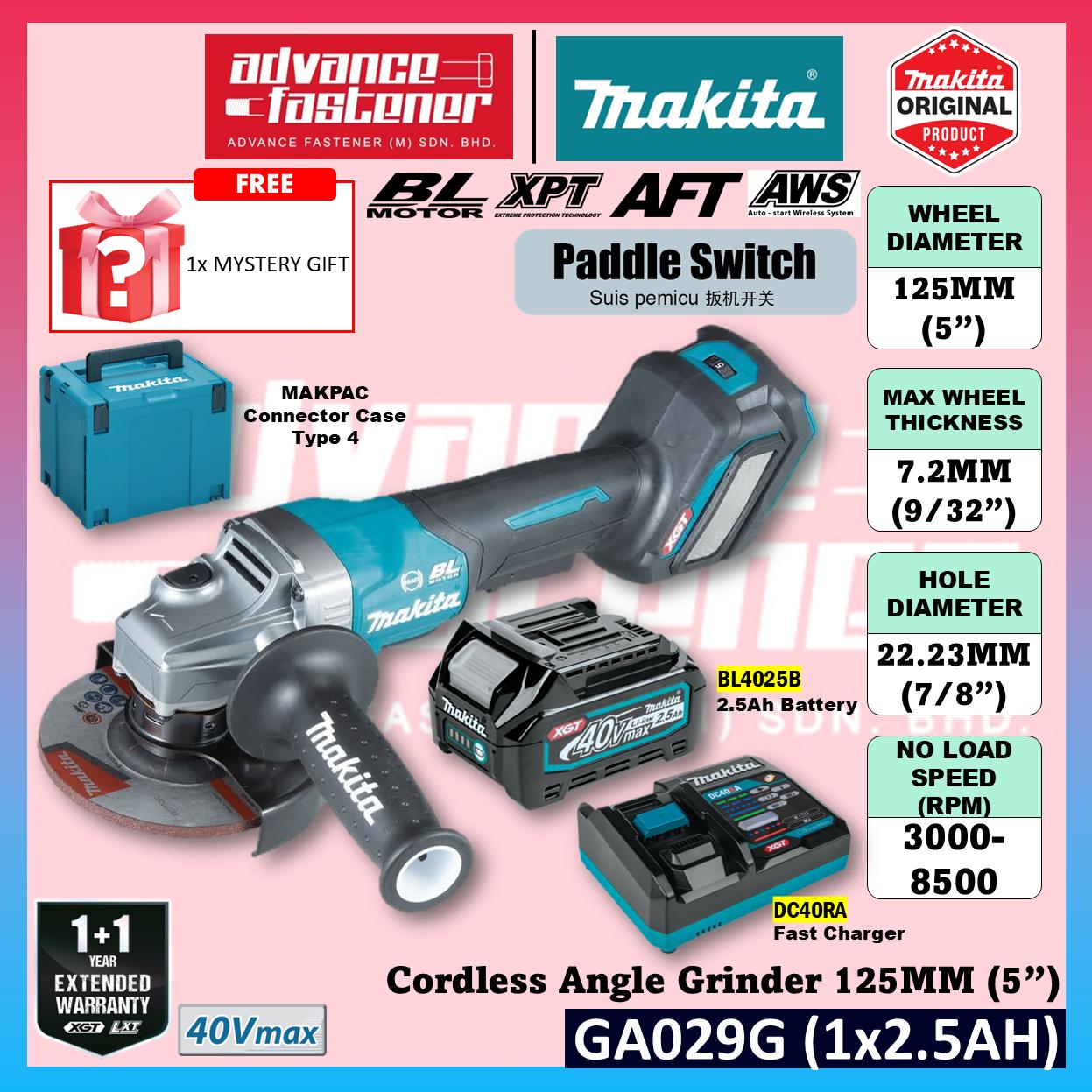 MAKITA GA029GZK 40V Cordless Angle Grinder 125MM ( 5" ) ( Paddle Switch )