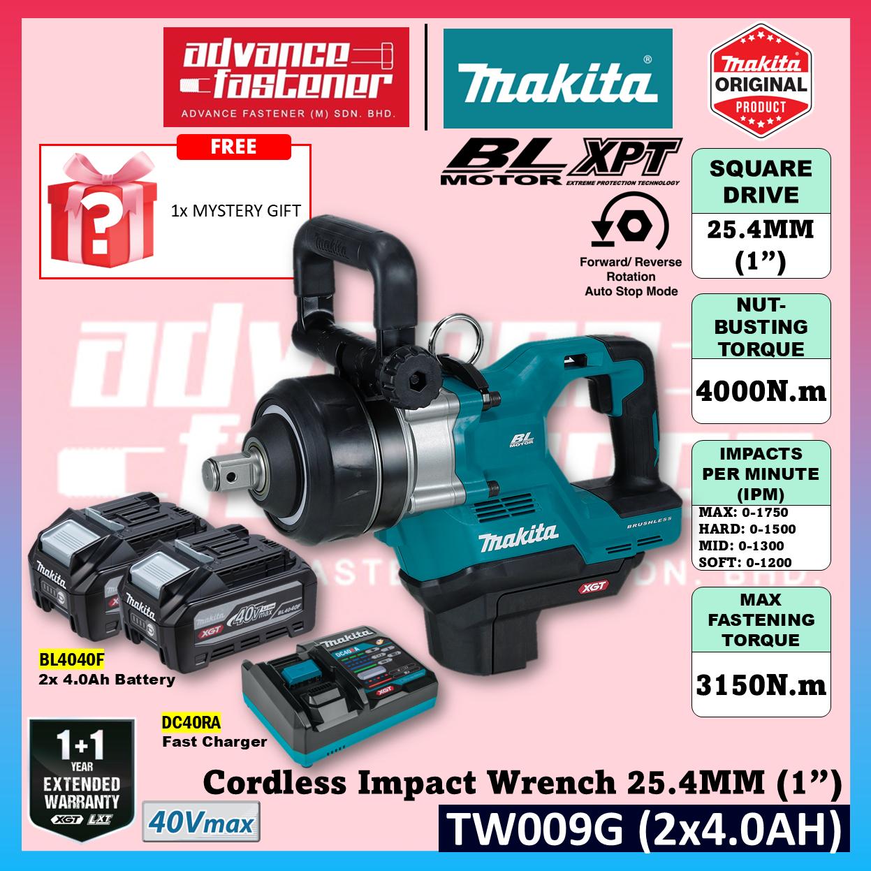 MAKITA TW009GZ 40Vmax Cordless Impact Wrench 25.4MM (1"), Short Anvil