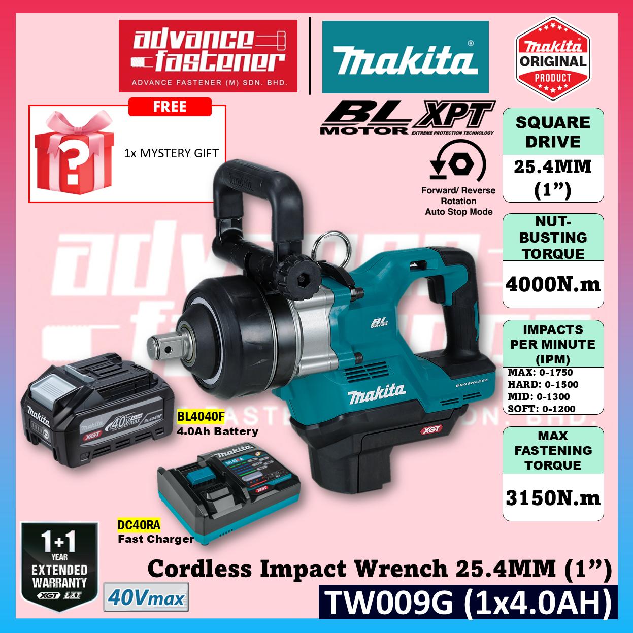 MAKITA TW009GZ 40Vmax Cordless Impact Wrench 25.4MM (1"), Short Anvil