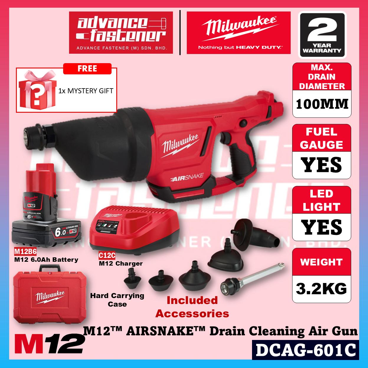 Milwaukee DCAG-251C / DCAG-0 M12 AIRSNAKE Drain Cleaning Air Gun
