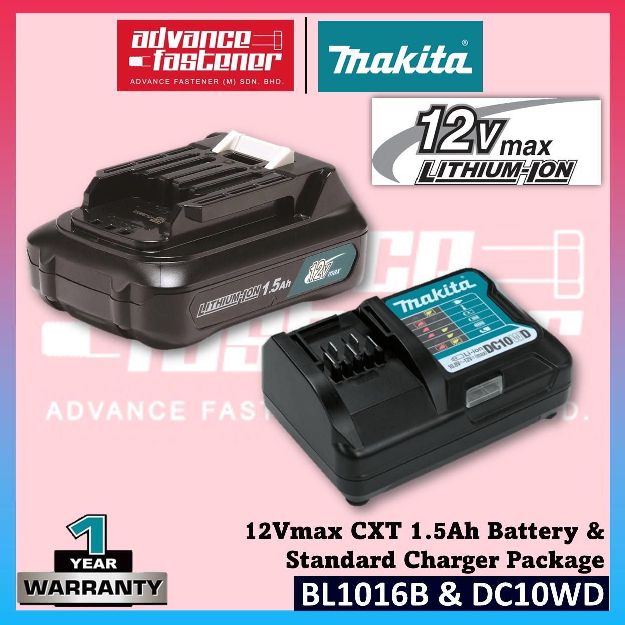 MAKITA 12V 12Vmax CXT BL1016B 1.5Ah LITHIUM-ION Cordless Battery & DC10WD Standard Charger