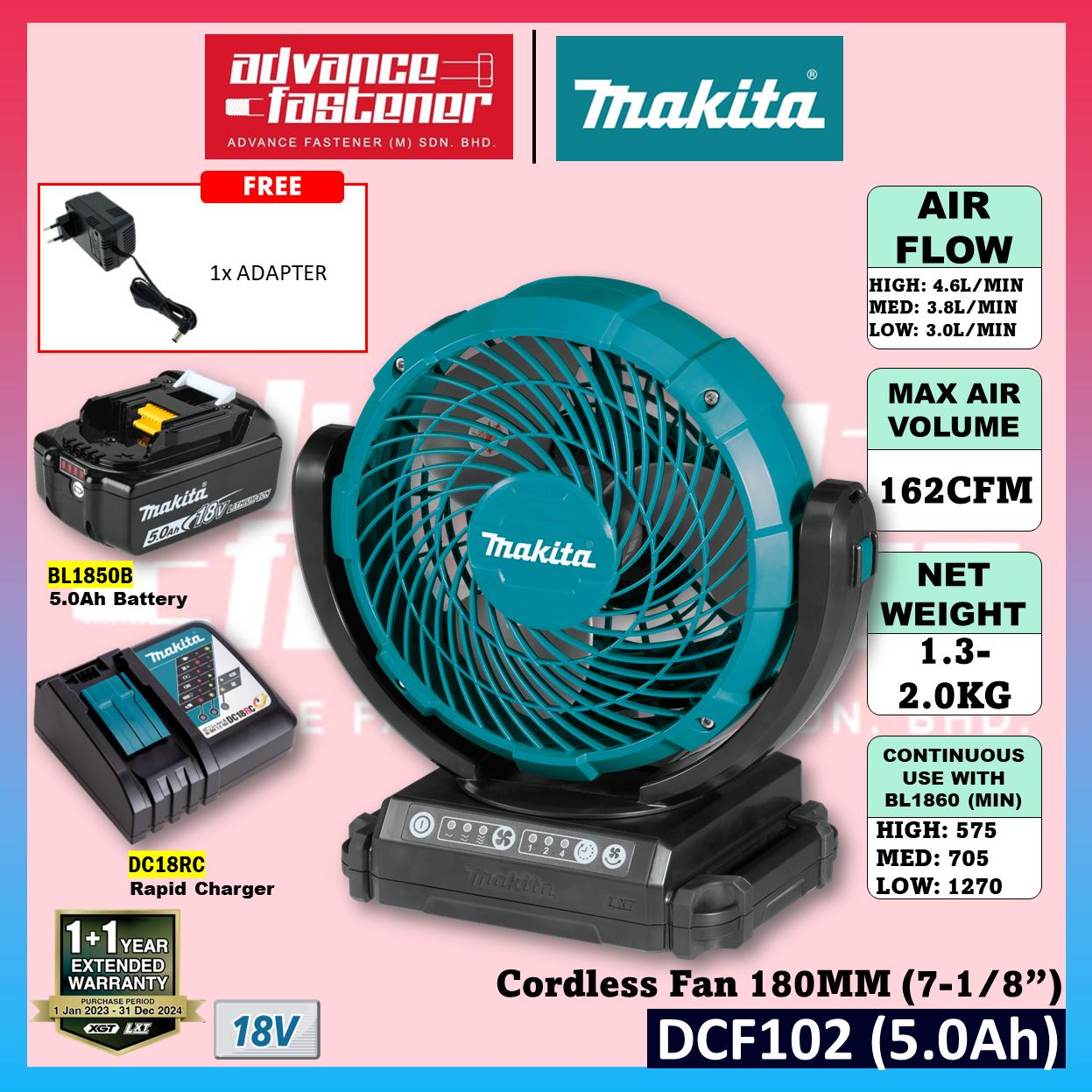 MAKITA DCF102 / DCF102Z 18V Cordless Fan 180MM (7-1/8")