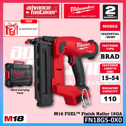 Milwaukee FN18GS-502X / FN18GS-0X0 M18 FUEL Finish Nailer 18Ga
