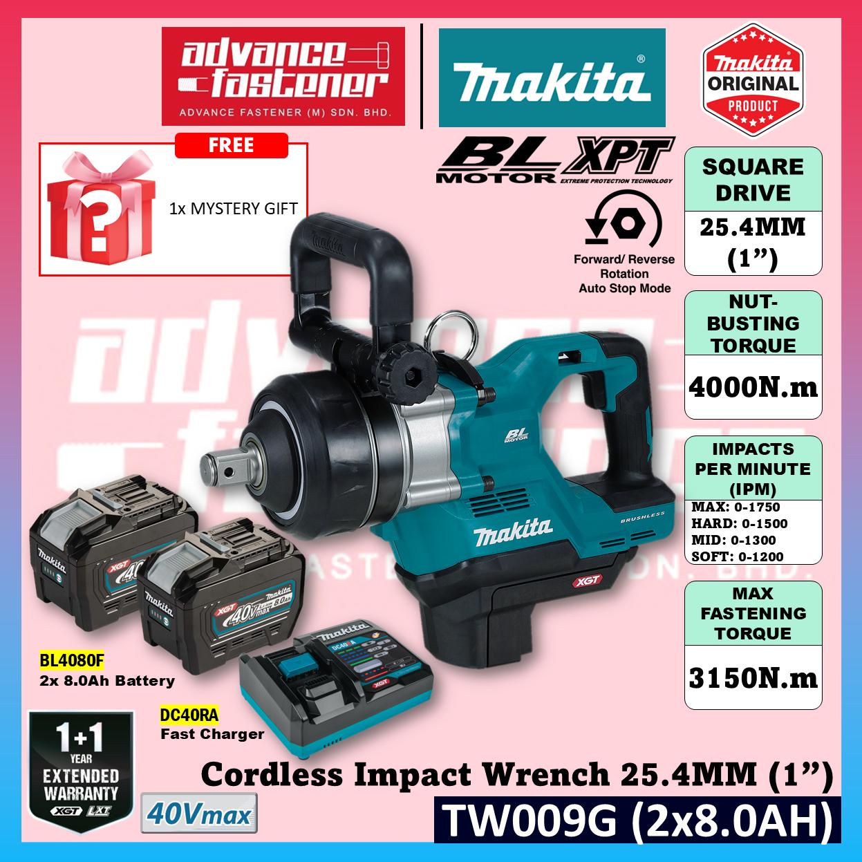 MAKITA TW009GZ 40Vmax Cordless Impact Wrench 25.4MM (1"), Short Anvil