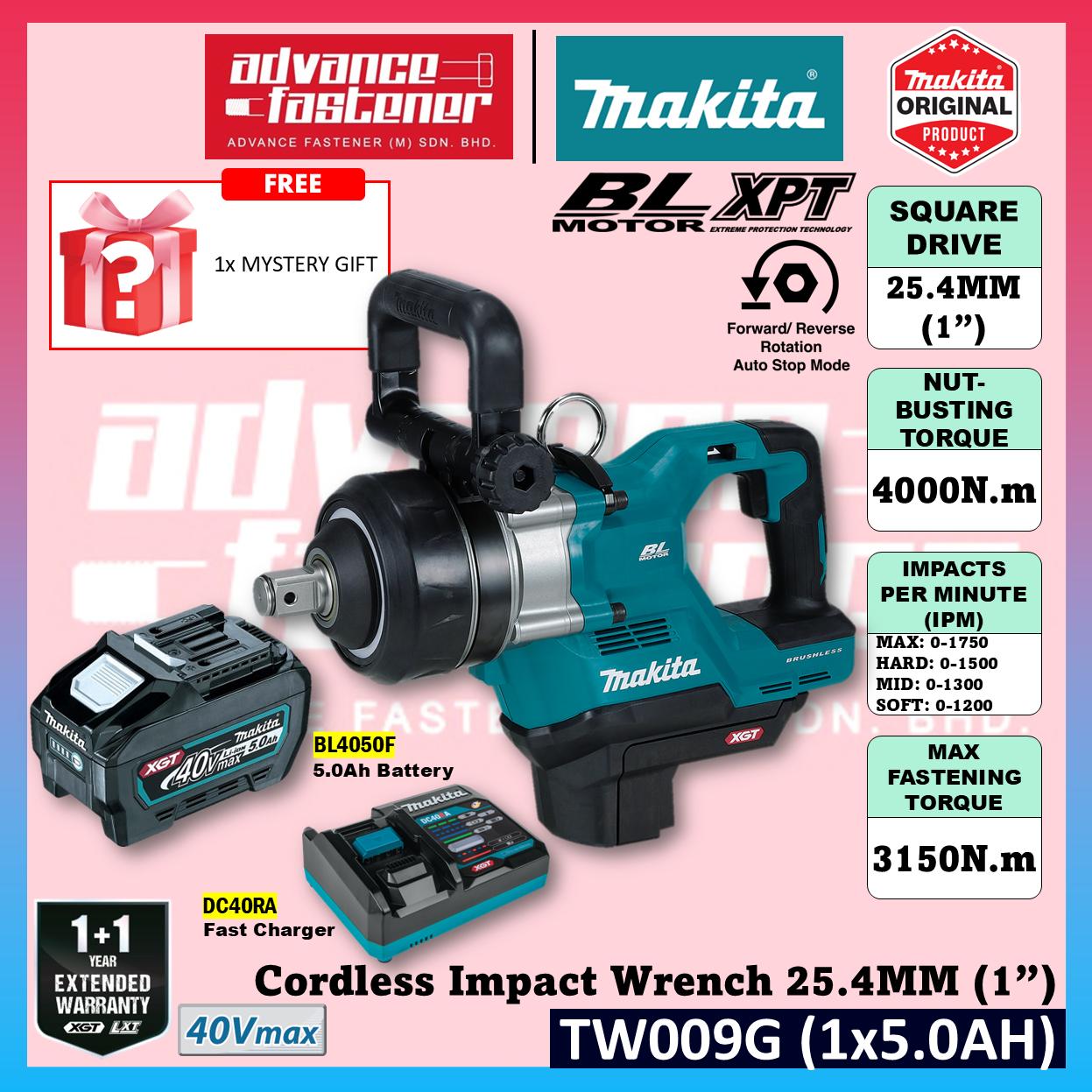 MAKITA TW009GZ 40Vmax Cordless Impact Wrench 25.4MM (1"), Short Anvil
