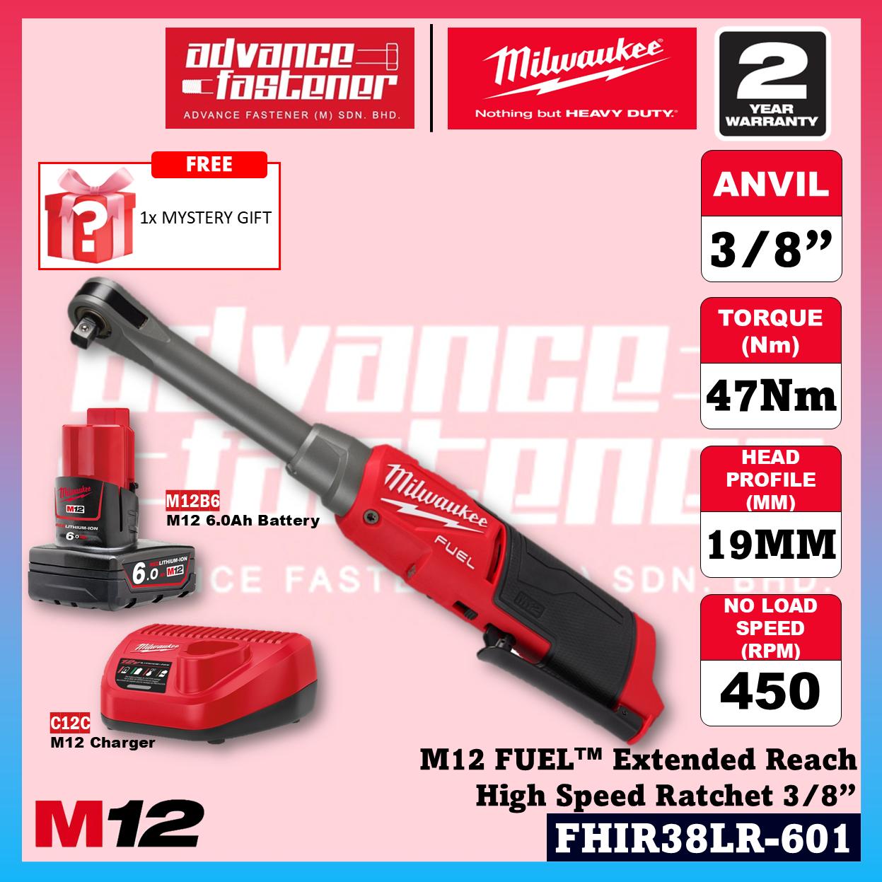 Milwaukee FHIR38LR-0 M12 FUEL Extended Reach High Speed Ratchet Wrench 3/8" 47Nm