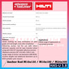 HILTI HAS-U 5.8 Anchor Rod M10 x 130 / M16 x 190 / M24 x 300 (5.8 Carbon Steel, Zinc-Plated)