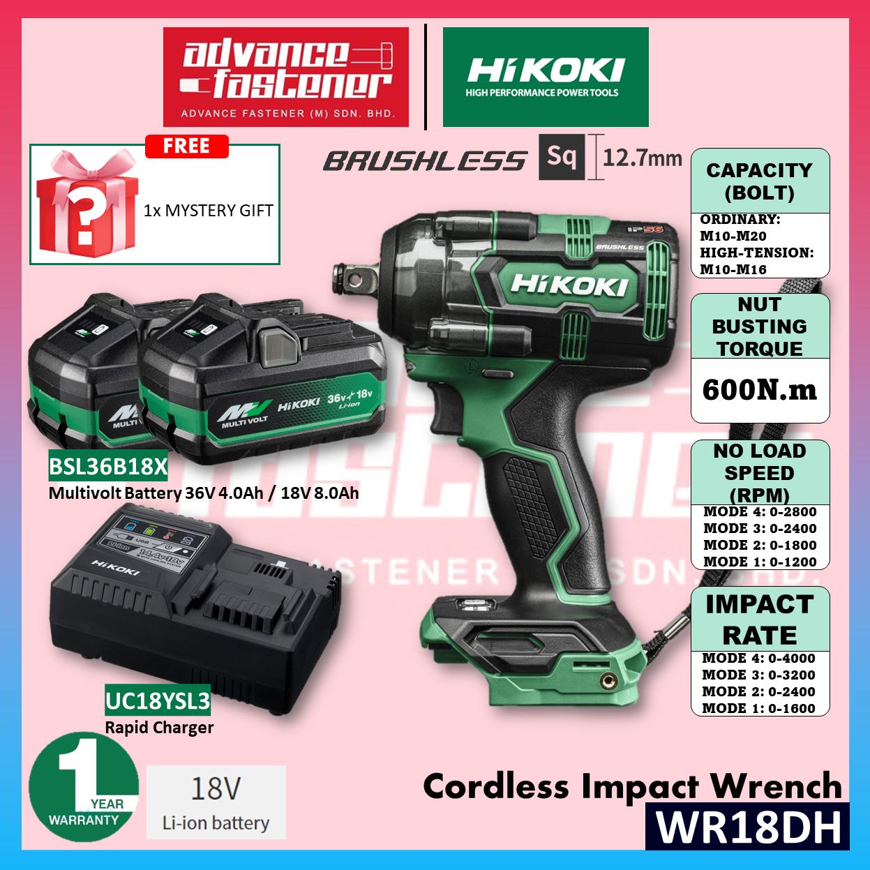 HiKOKI WR18DH 18V Cordless Impact Wrench 600N.m