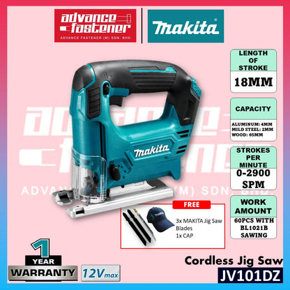 MAKITA JV101DZ / JV101DWYE / JV101DWAE 12Vmax Cordless Jig Saw