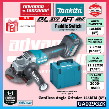 MAKITA GA029GZK 40V Cordless Angle Grinder 125MM ( 5" ) ( Paddle Switch )