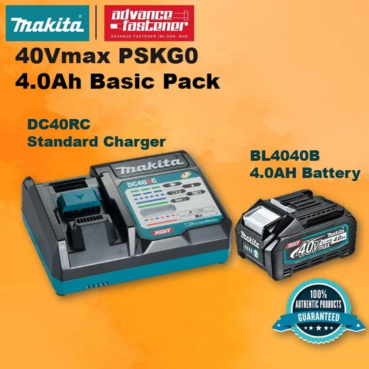 MAKITA 40Vmax PSKG0 4.0Ah Basic Pack ( DC40RC Standard Charger / BL4040B 4.0AH Battery )