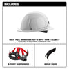 Milwaukee 48-73-1121 BOLT White Full Brim Hard Hat w/6pt Ratcheting Suspension - Type 1, Class E