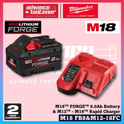 MILWAUKEE M18 Batteries & Charger 3.0Ah 5.0Ah 6.0Ah 8.0Ah 12.0Ah RED-LITHIUM-ION & FORGE Battery
