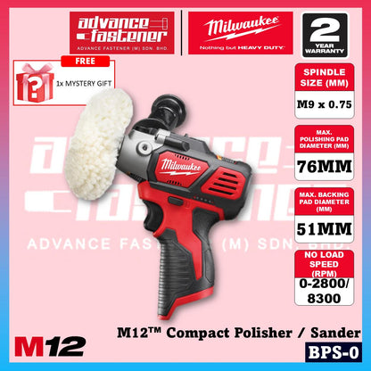 Milwaukee BPS-401 / BPS-0 M12 Compact Polisher / Sander